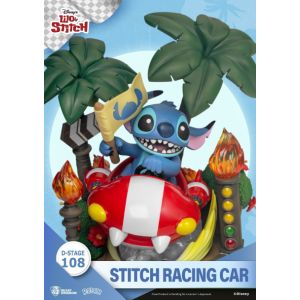 Lilo And Stitch - Stitch Racing Car - Statuette Pvc Diorama 15cm